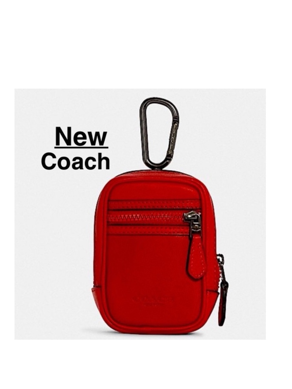 New Coach Micro North/South Hybrid Key Fob COLOR Gunmetal ⭐️⭐️⭐️⭐️